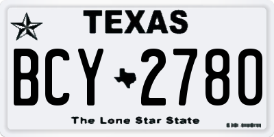 TX license plate BCY2780