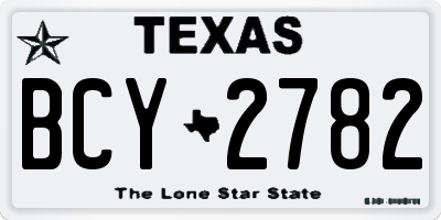 TX license plate BCY2782
