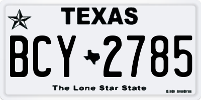 TX license plate BCY2785