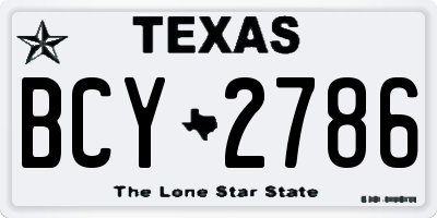 TX license plate BCY2786