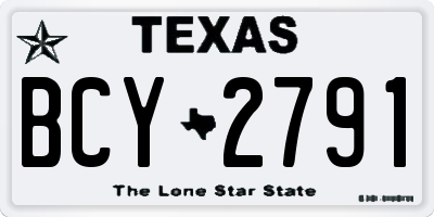 TX license plate BCY2791