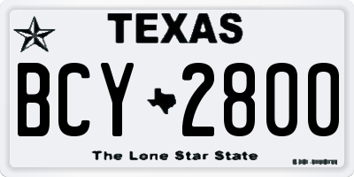 TX license plate BCY2800