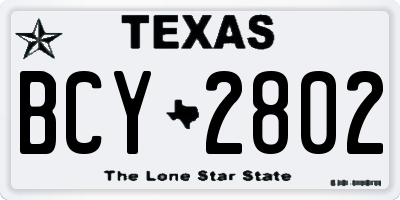TX license plate BCY2802