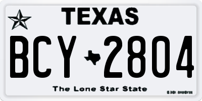 TX license plate BCY2804