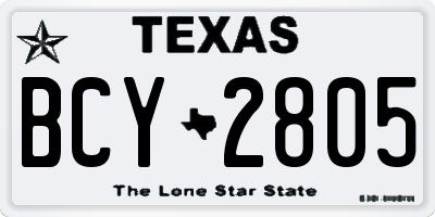 TX license plate BCY2805