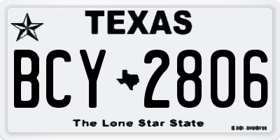 TX license plate BCY2806