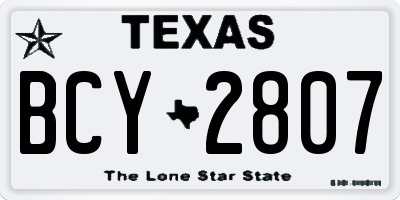 TX license plate BCY2807