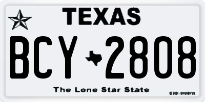 TX license plate BCY2808