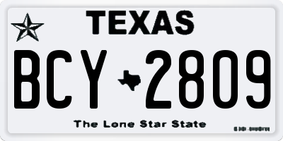 TX license plate BCY2809
