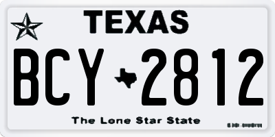 TX license plate BCY2812