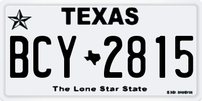 TX license plate BCY2815