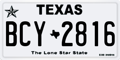 TX license plate BCY2816