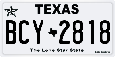 TX license plate BCY2818