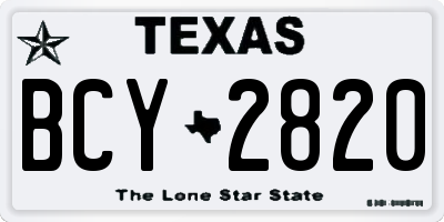 TX license plate BCY2820