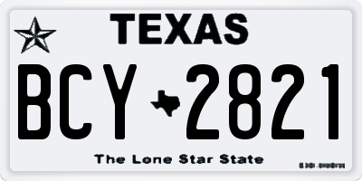 TX license plate BCY2821