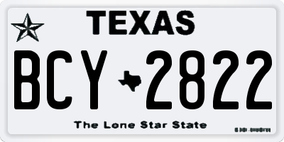 TX license plate BCY2822