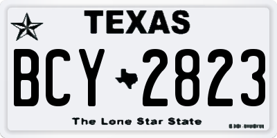 TX license plate BCY2823