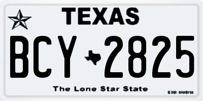 TX license plate BCY2825