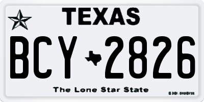 TX license plate BCY2826