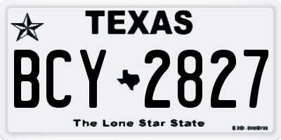 TX license plate BCY2827