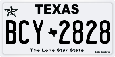 TX license plate BCY2828