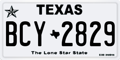 TX license plate BCY2829