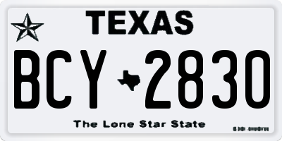TX license plate BCY2830