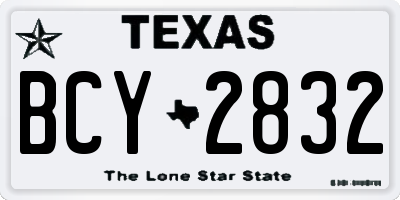 TX license plate BCY2832