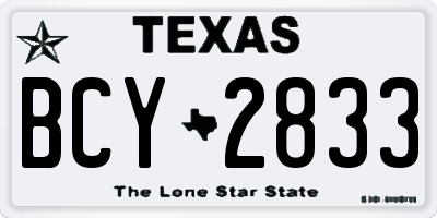 TX license plate BCY2833