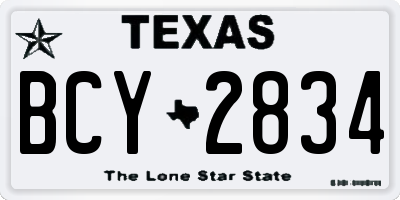 TX license plate BCY2834