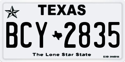 TX license plate BCY2835