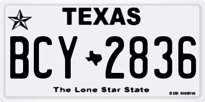 TX license plate BCY2836