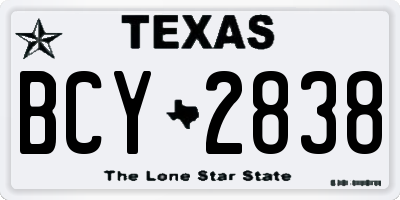 TX license plate BCY2838