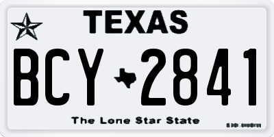 TX license plate BCY2841