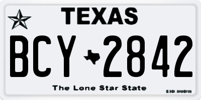 TX license plate BCY2842