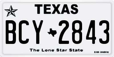 TX license plate BCY2843