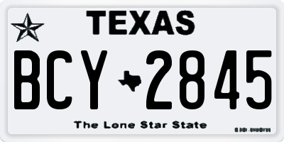 TX license plate BCY2845