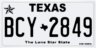 TX license plate BCY2849