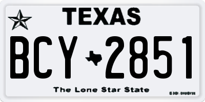 TX license plate BCY2851