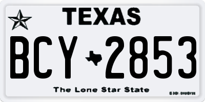 TX license plate BCY2853