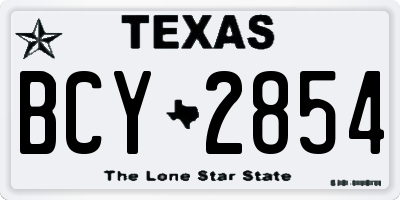 TX license plate BCY2854