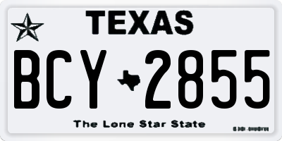 TX license plate BCY2855