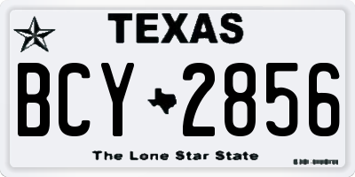 TX license plate BCY2856