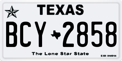 TX license plate BCY2858