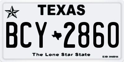 TX license plate BCY2860