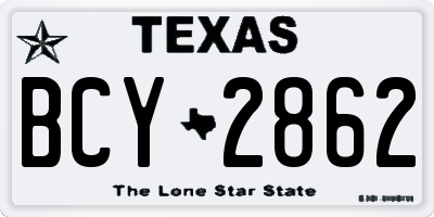 TX license plate BCY2862