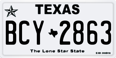 TX license plate BCY2863
