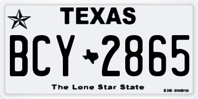 TX license plate BCY2865