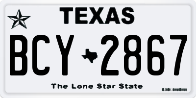 TX license plate BCY2867
