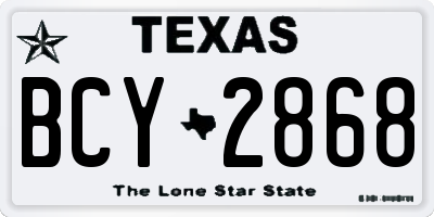 TX license plate BCY2868